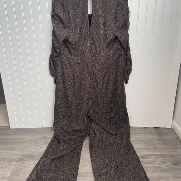 Torrid Jumpsuit Women's 12 Glitter Knit Sweetheart Neck Shimmer Stripe Surplice - Picture 5 of 6